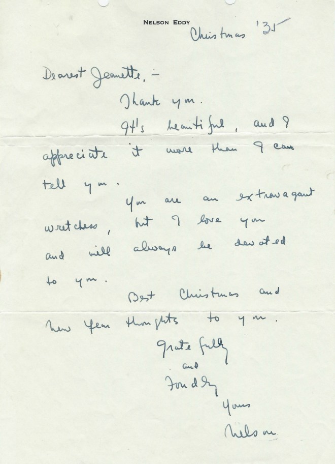 NELSON'S LETTER TO JEANETTE CHRISTMAS 1935